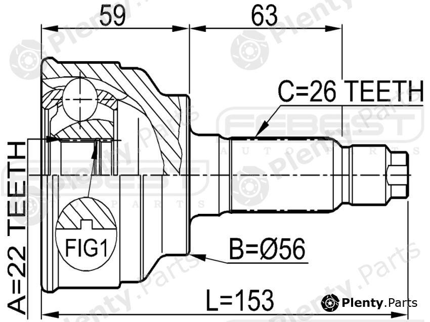  FEBEST part 0510024 Joint, drive shaft
