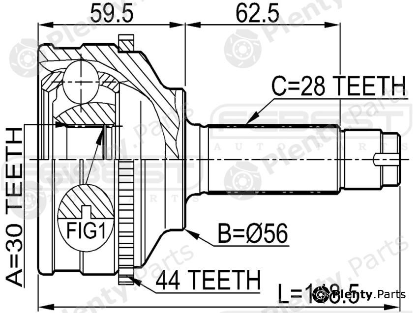  FEBEST part 0510037A44 Joint, drive shaft