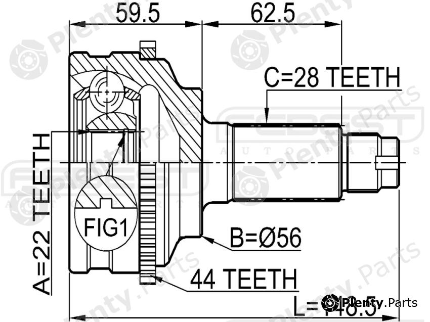  FEBEST part 0510-038A44 (0510038A44) Joint, drive shaft