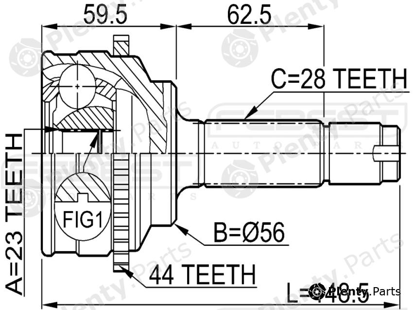 FEBEST part 0510039A44 Joint, drive shaft