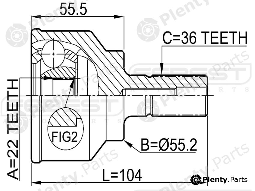 FEBEST part 0510040 Joint, drive shaft