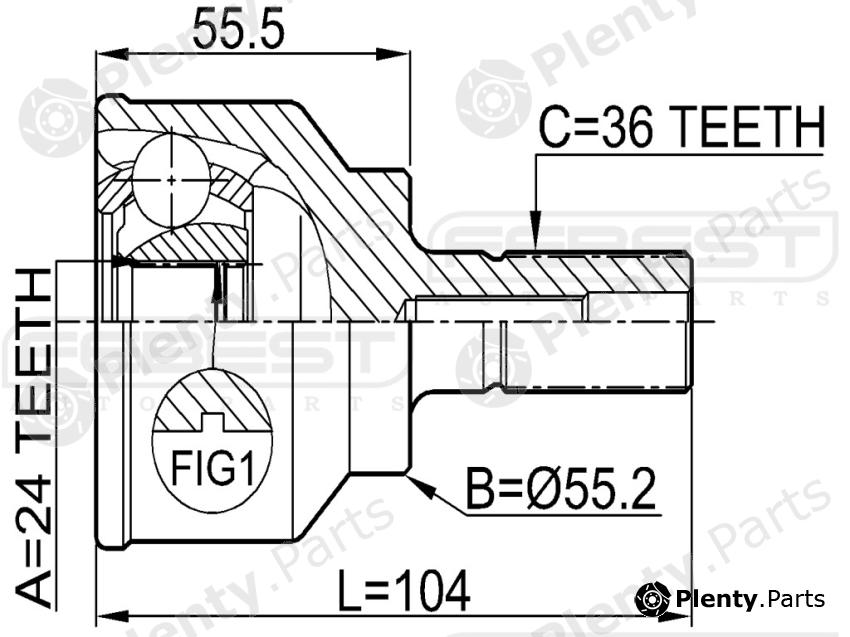  FEBEST part 0510043 Joint, drive shaft