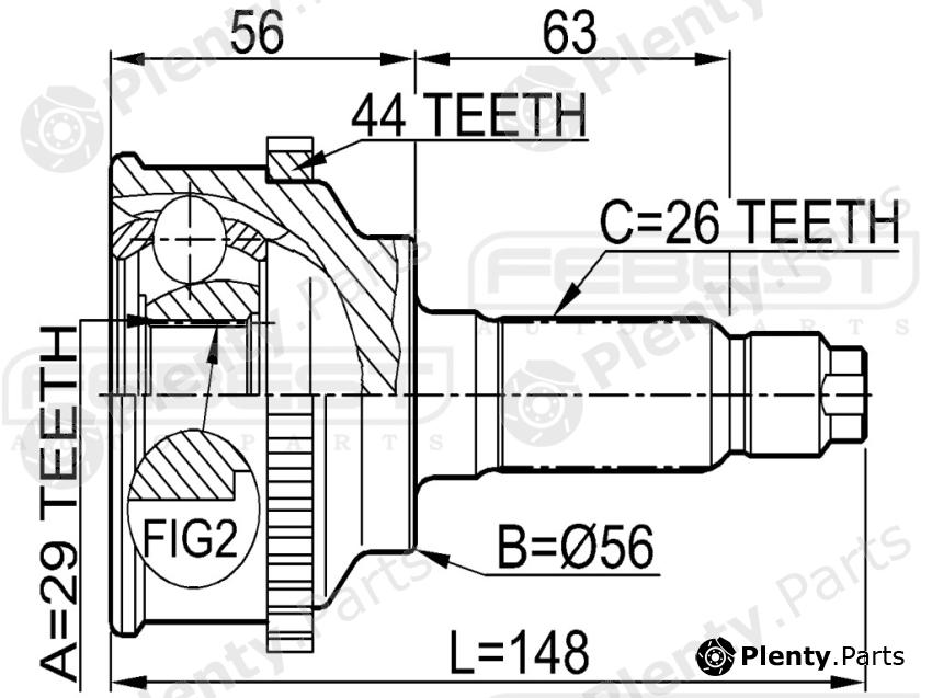  FEBEST part 0510045A44 Joint, drive shaft