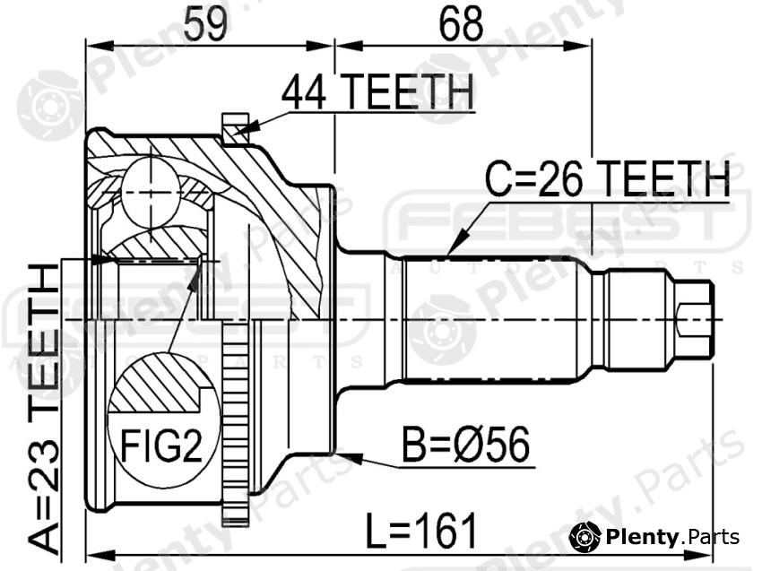  FEBEST part 0510FRA44 Joint, drive shaft