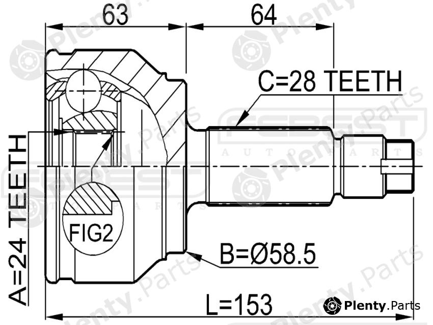  FEBEST part 0510-MZ5 (0510MZ5) Joint, drive shaft