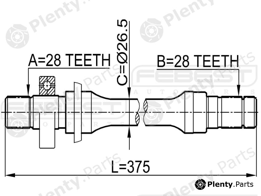  FEBEST part 0512626GE Drive Shaft