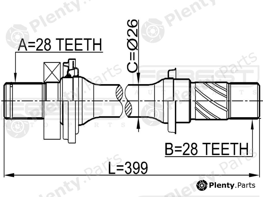  FEBEST part 0512-6GG (05126GG) Drive Shaft