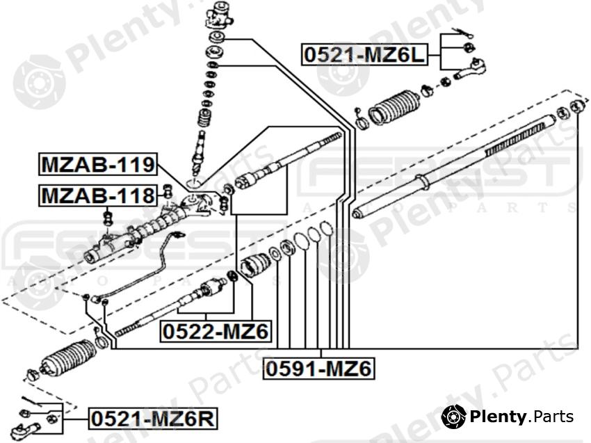  FEBEST part 0522MZ6 Tie Rod Axle Joint