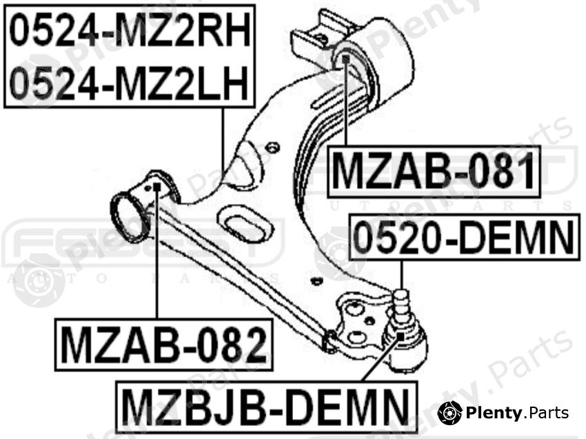  FEBEST part 0524-MZ2RH (0524MZ2RH) Track Control Arm