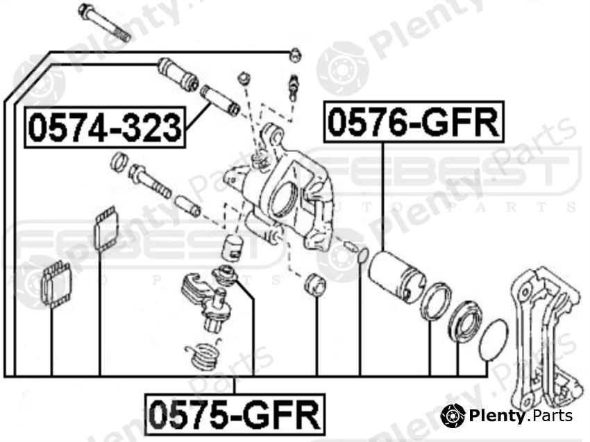  FEBEST part 0575GFR Repair Kit, brake caliper
