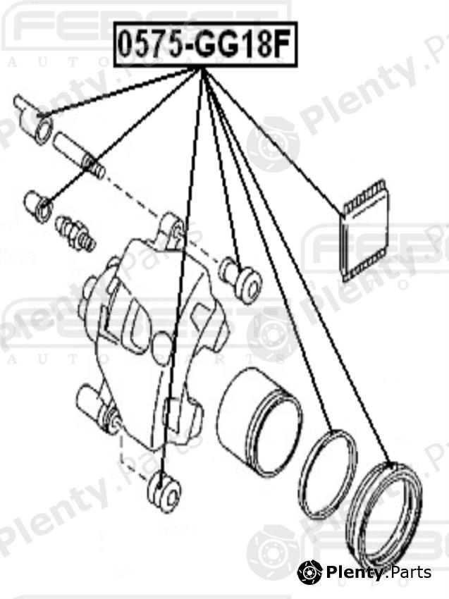  FEBEST part 0575GG18F Repair Kit, brake caliper