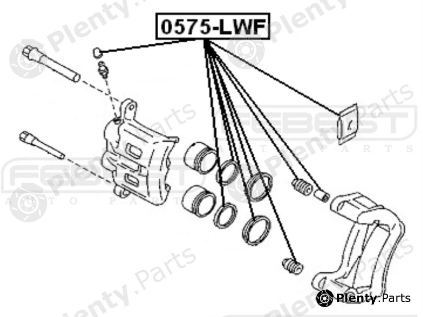  FEBEST part 0575LWF Repair Kit, brake caliper