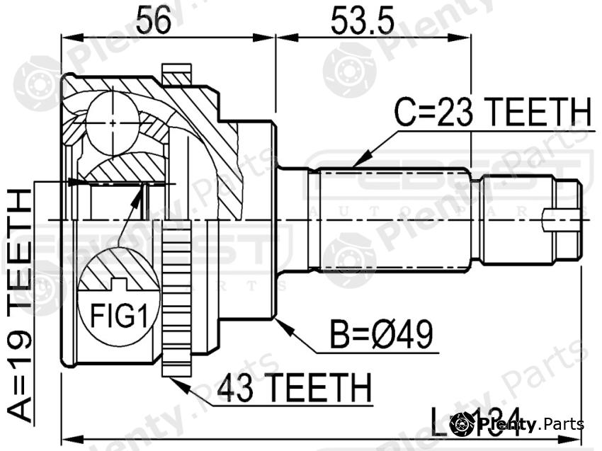  FEBEST part 0710017A43 Joint, drive shaft