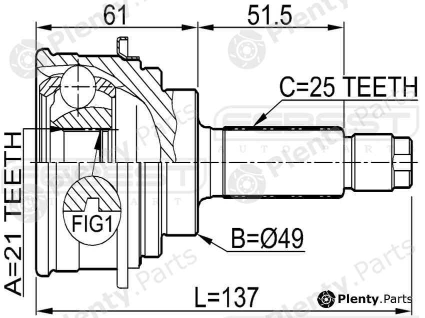  FEBEST part 0710018 Joint, drive shaft
