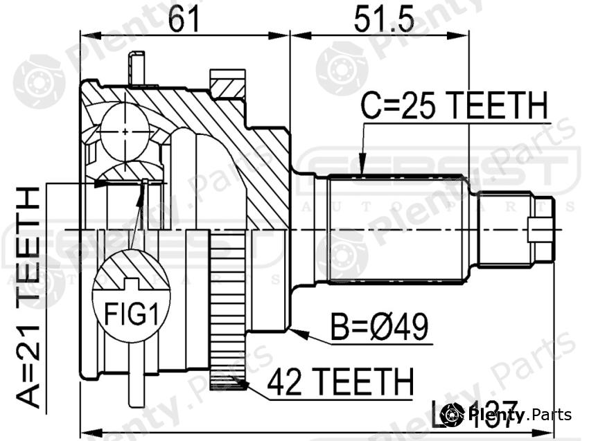  FEBEST part 0710018A42 Joint, drive shaft