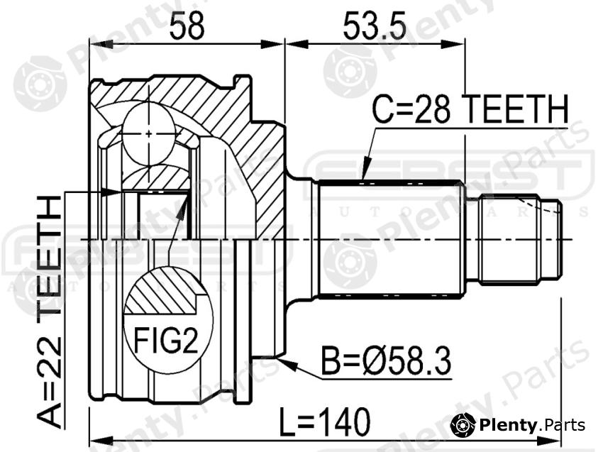  FEBEST part 0710GVJB Joint, drive shaft
