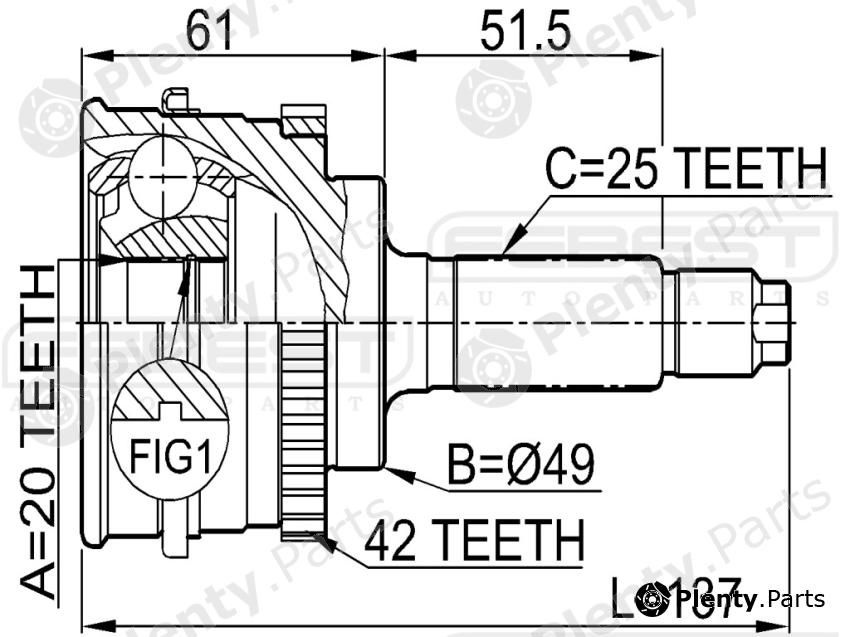  FEBEST part 0710SY415A42 Joint, drive shaft