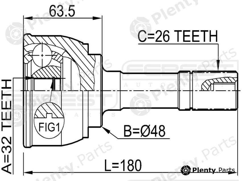  FEBEST part 0710XL7 Joint, drive shaft