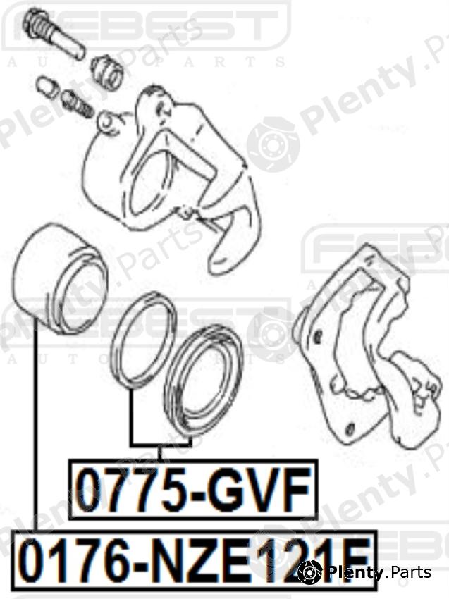  FEBEST part 0775-GVF (0775GVF) Repair Kit, brake caliper