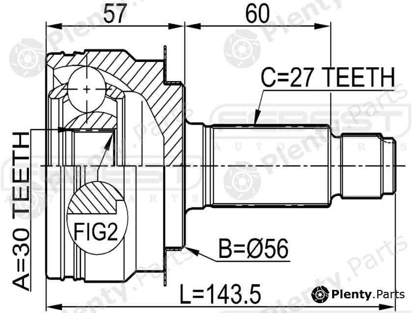  FEBEST part 0810B9 Joint, drive shaft