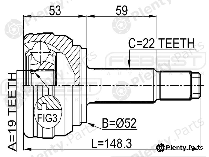  FEBEST part 1010AV Joint, drive shaft