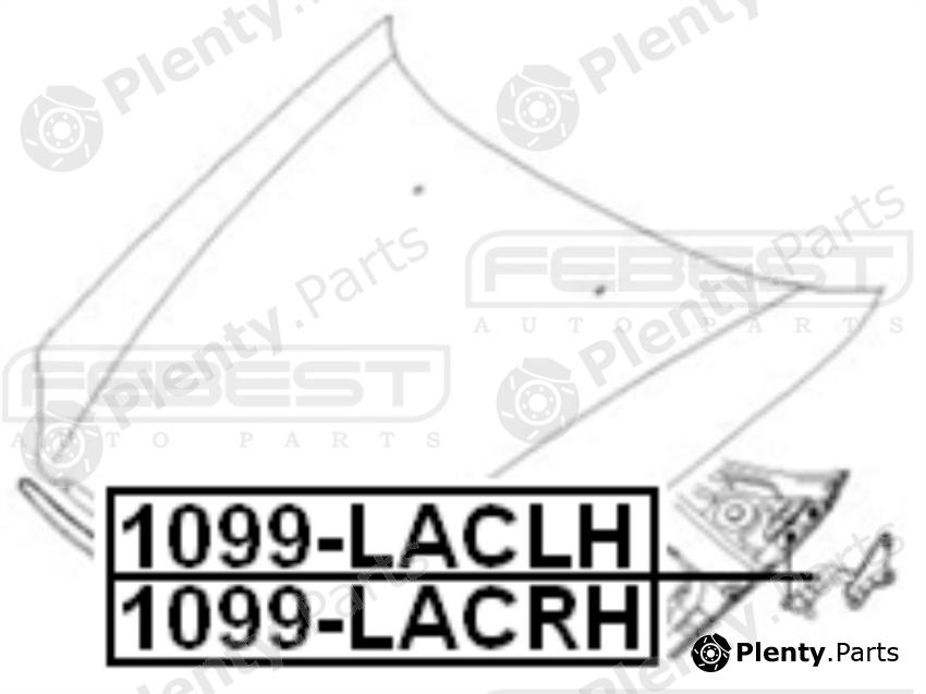  FEBEST part 1099-LACRH (1099LACRH) Mounting Kit, bonnet
