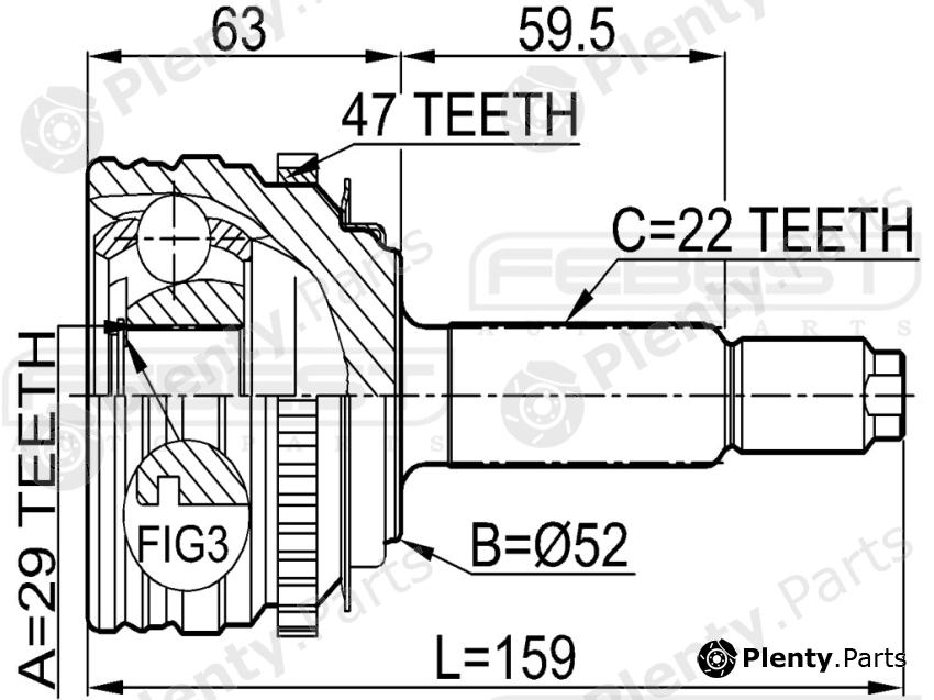  FEBEST part 1110006A47 Joint, drive shaft