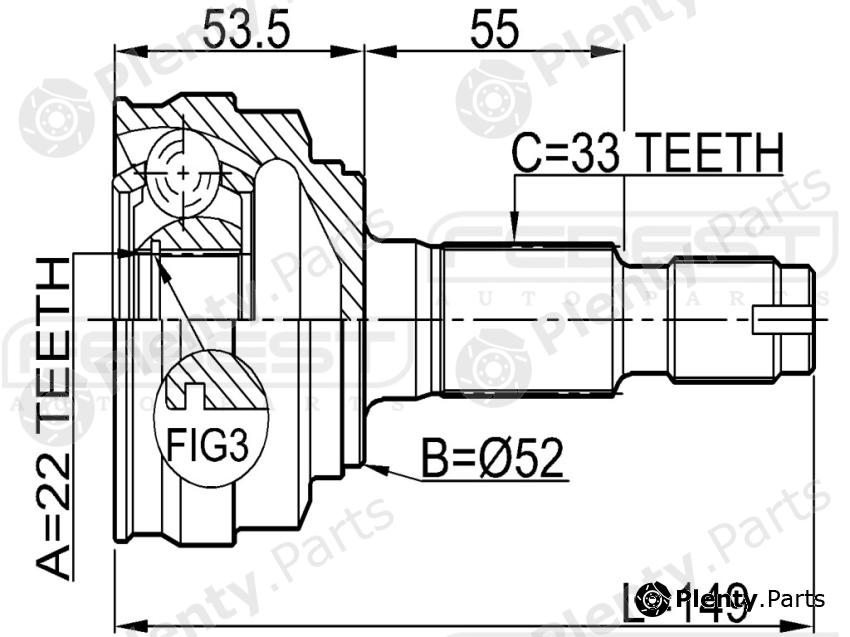  FEBEST part 1110011 Joint, drive shaft