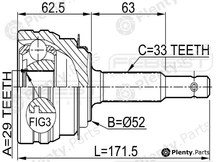  FEBEST part 1110ESP Joint, drive shaft