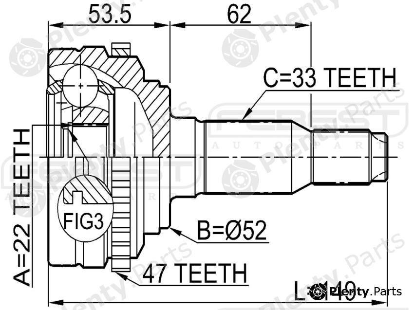  FEBEST part 1110J200A47 Joint, drive shaft
