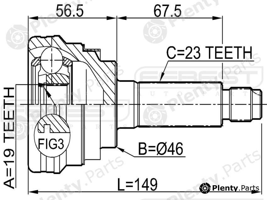  FEBEST part 1110M100 Joint, drive shaft