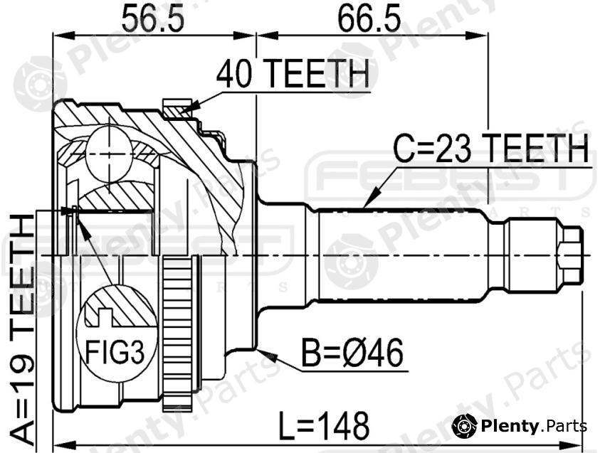  FEBEST part 1110M100A40 Joint, drive shaft