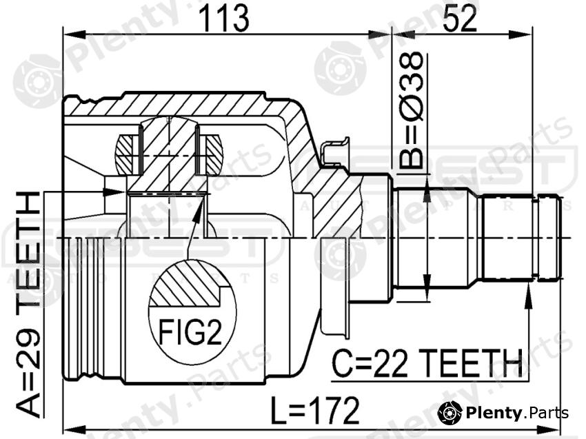  FEBEST part 1111J200 Joint, drive shaft