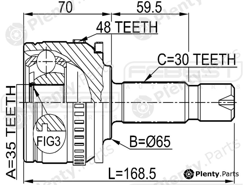  FEBEST part 1410ISTA48 Joint, drive shaft