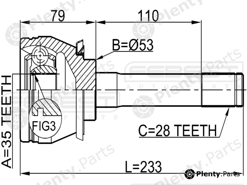  FEBEST part 1410-MUS (1410MUS) Joint, drive shaft