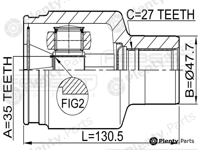  FEBEST part 1411-MUS (1411MUS) Joint, drive shaft