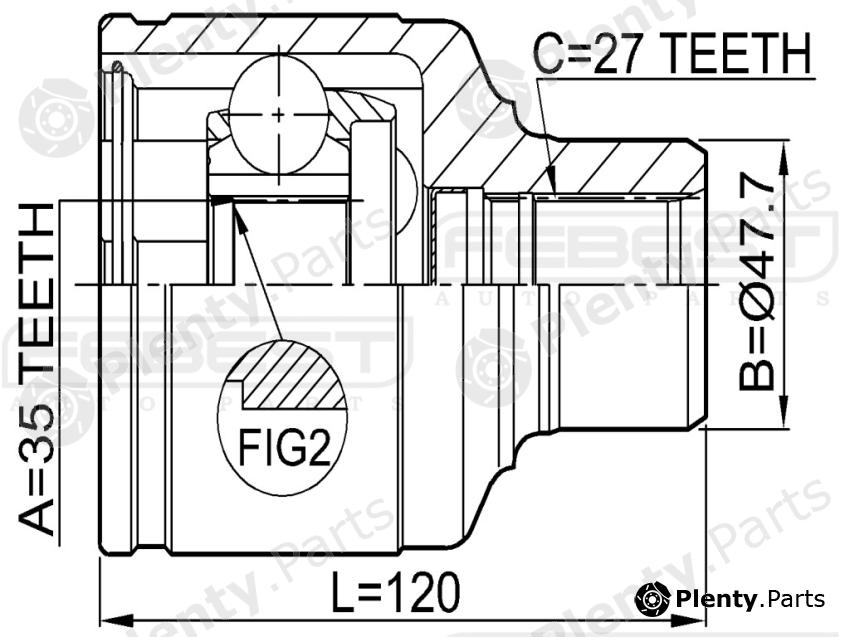  FEBEST part 1411-REXI (1411REXI) Joint, drive shaft
