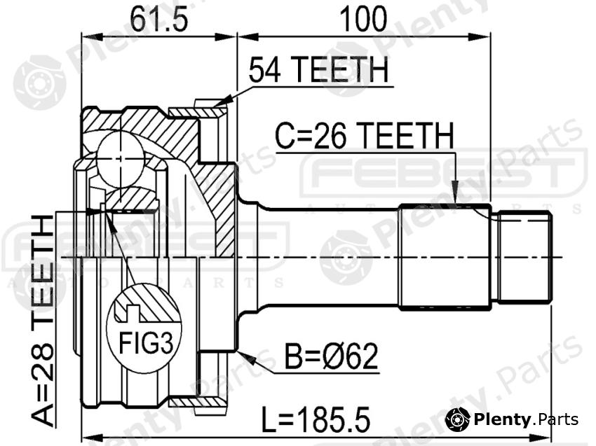  FEBEST part 1610460A54 Joint, drive shaft