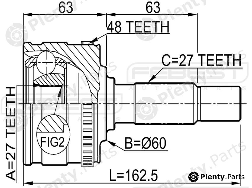  FEBEST part 1610801A48 Joint, drive shaft