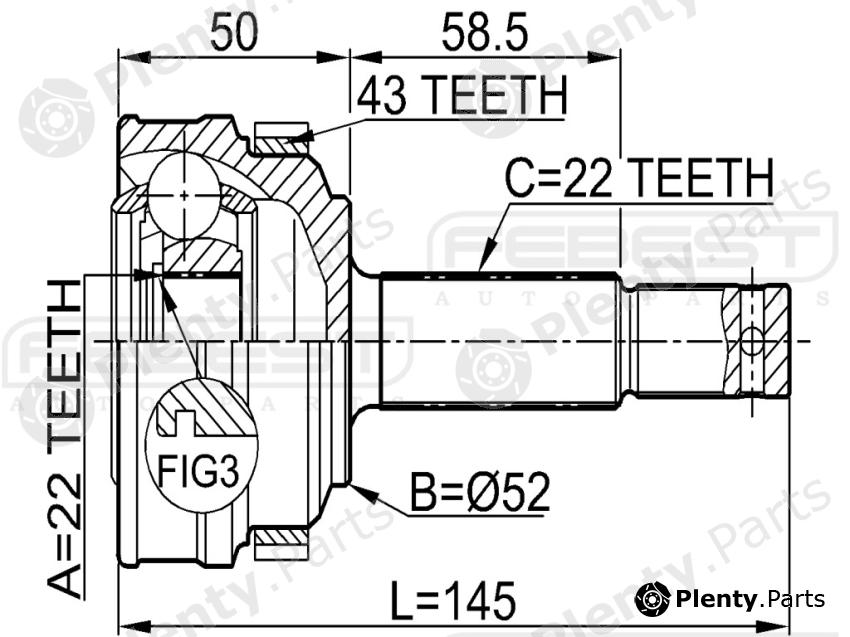  FEBEST part 1810014A43 Joint, drive shaft