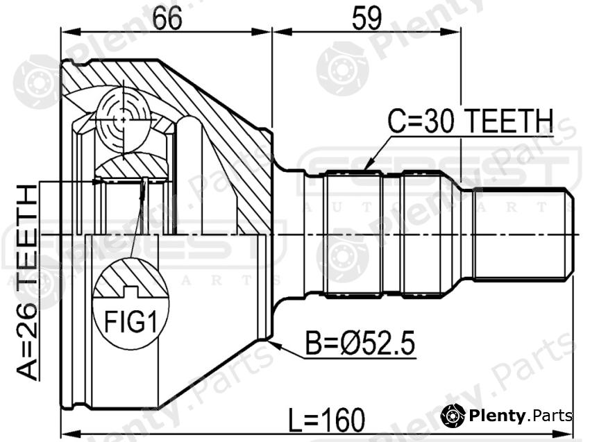  FEBEST part 1810-Z19 (1810Z19) Joint, drive shaft