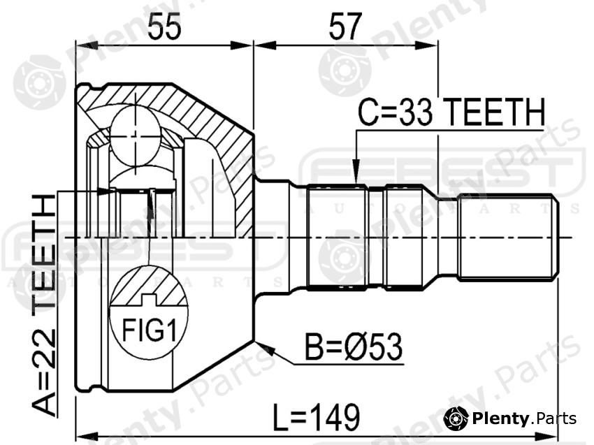  FEBEST part 1810ZAF Joint, drive shaft