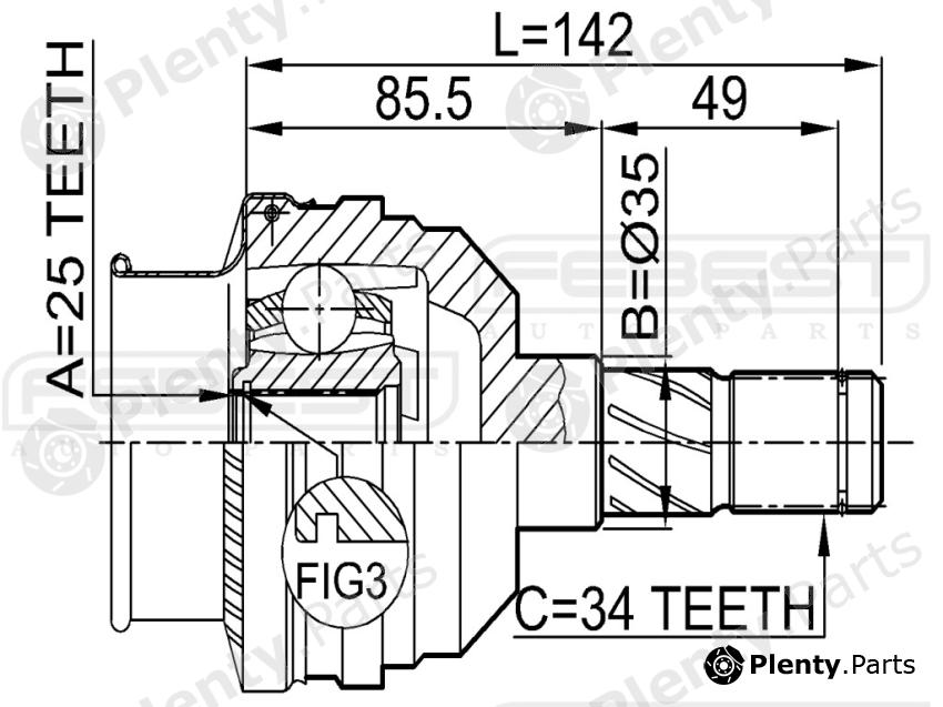 FEBEST part 18115003 Joint, drive shaft