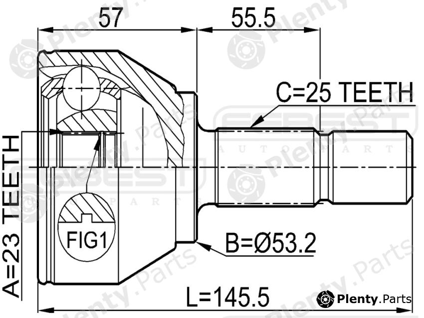  FEBEST part 2110FOC Joint, drive shaft