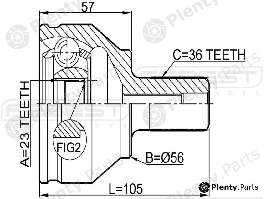  FEBEST part 2110FOCII Joint, drive shaft