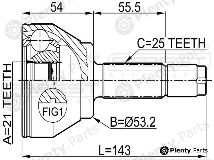  FEBEST part 2110FUS Joint, drive shaft