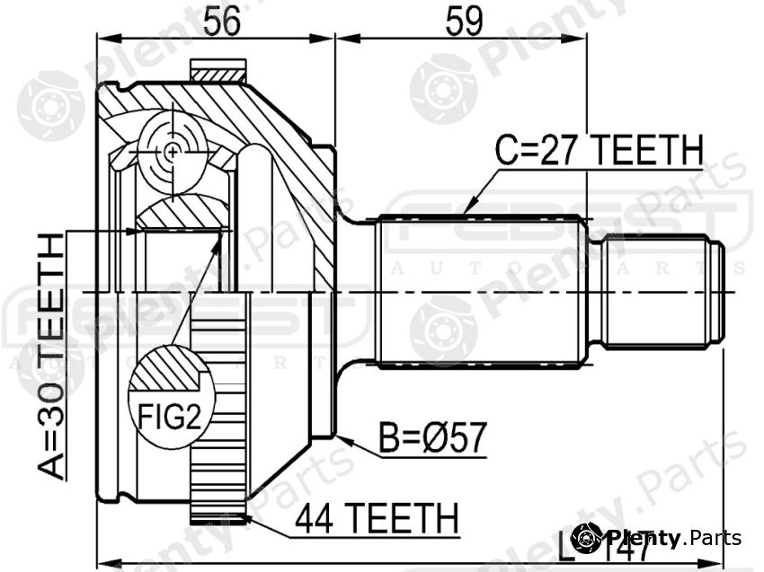  FEBEST part 2110MONA44 Joint, drive shaft