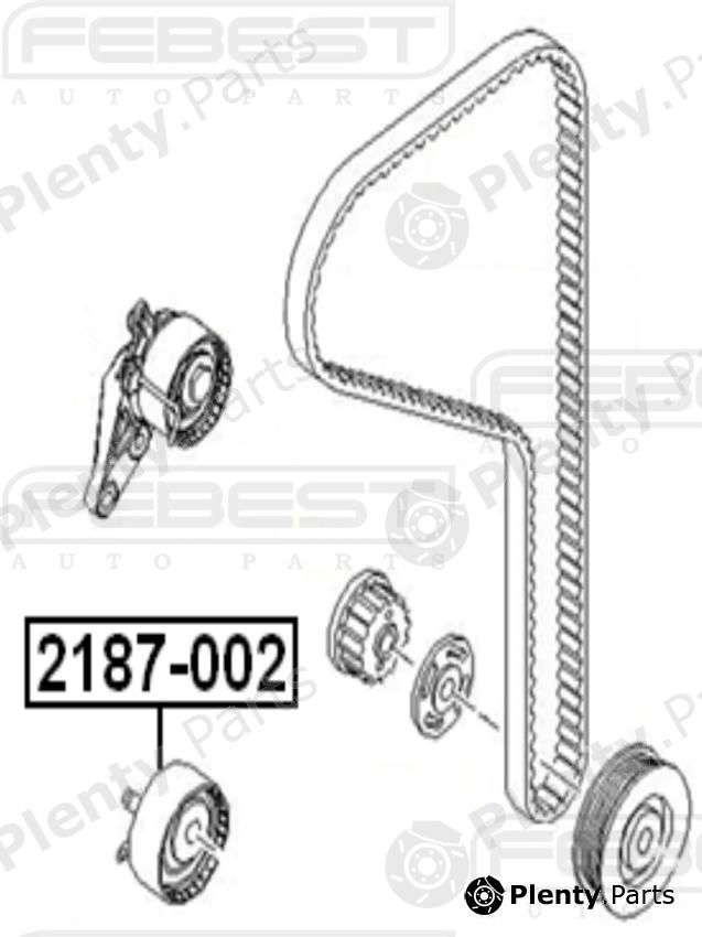  FEBEST part 2187-002 (2187002) Tensioner Pulley, timing belt