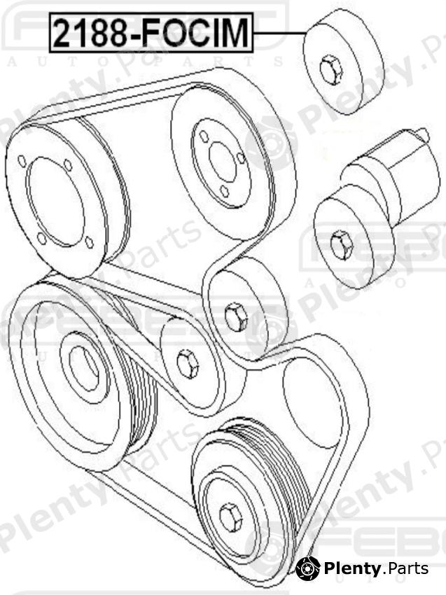  FEBEST part 2188-FOCIM (2188FOCIM) Deflection/Guide Pulley, v-ribbed belt