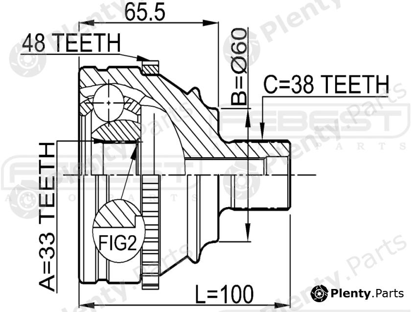  FEBEST part 2310018A48 Joint, drive shaft